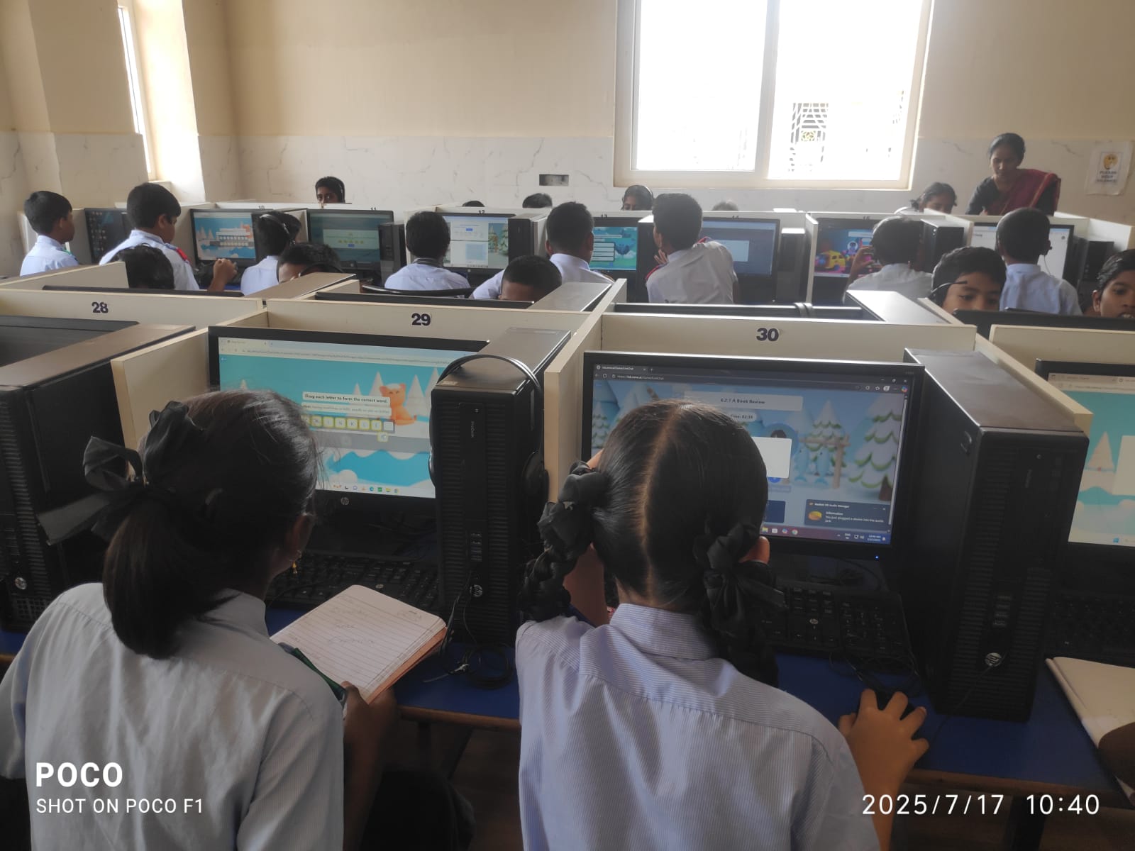 Students in the school laboratory at Montfort School CBSE